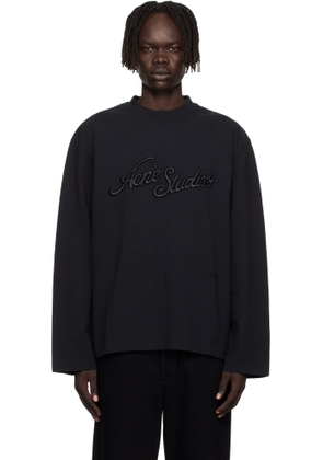 Acne Studios Black Logo Relaxed Fit T-shirt