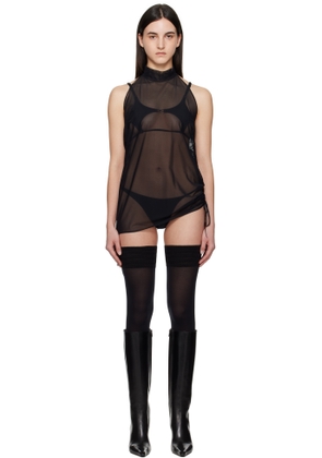 Shadowplay Black Lubov Peignoir Minidress