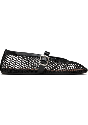 ALAÏA Black Fishnet Ballerina Flats