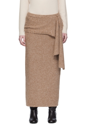 UMARMUNG Taupe Baby Alpaca Maxi Scarf & Skirt