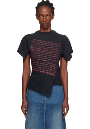 VETEMENTS Black 'Fuck' Shifted T-shirt