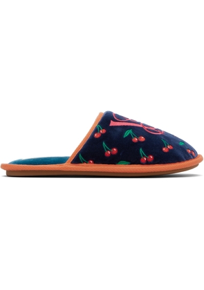 Valentino Garavani Navy Ta Chambre Slippers