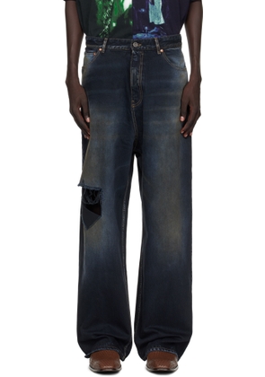 VETEMENTS Black Distressed Baggy Jeans