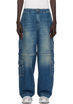 VETEMENTS Blue Hip-Hop Denim Cargo Pants