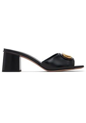 Valentino Garavani Black VLogo Signature Slide Heeled Sandals
