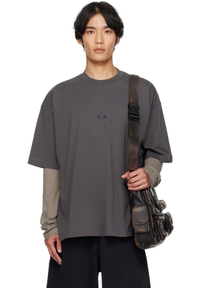 VETEMENTS Gray Metal Logo Regular T-shirt
