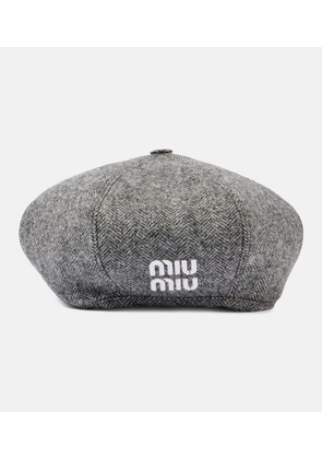 Miu Miu Logo chevron wool beret