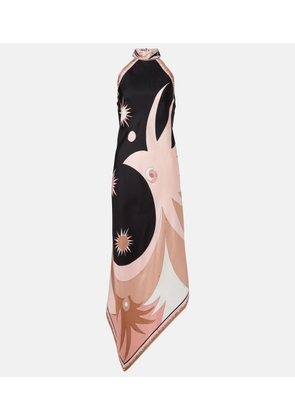 Pucci Stella halterneck silk twill maxi dress
