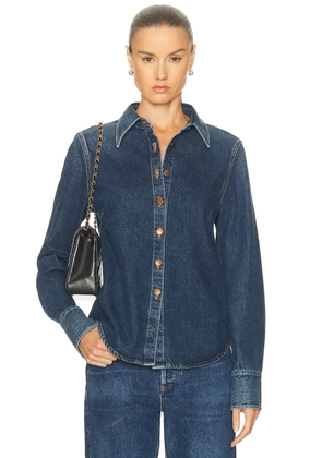 AGOLDE Talia Shirt in Episode - Blue. Size L (also in M, S, XS).