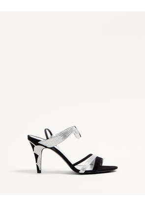 Valentino Garavani L'Une Et L'Autre Suede Sandal With Crystals 85Mm Woman BLACK/CRYSTAL 36