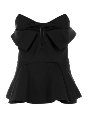 Alexander McQueen Black Satin Top
