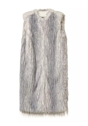 TWINSET sleeveless faux-fur coat - White