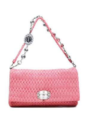 Miu Miu Pre-Owned 2010s matelassé crystal-embellished shoulder bag - Pink