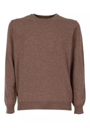 Kangra suede-patch crew-neck sweater - Brown