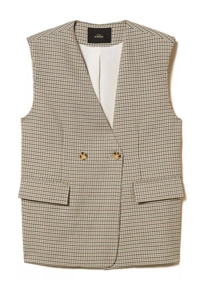 TWINSET houndstooth-pattern double-breasted waistcoat - Neutrals