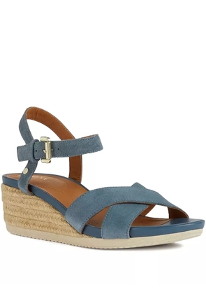 Geox 55mm crossover wedge espadrilles - Blue