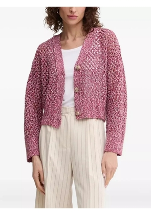 BOSS open-knit button cardigan - Pink