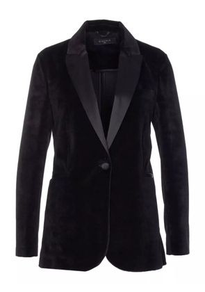 Circolo 1901 velvet V-neck blazer - Black