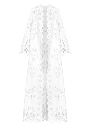 Dolce & Gabbana macramé cut-out long coat - White