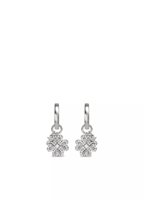 Emporio Armani flower-pendant hoop earrings - Silver