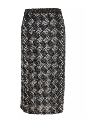 P.A.R.O.S.H. diamond-pattern sequinned skirt - Brown
