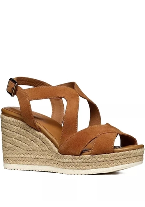 Geox crossover wedge espadrilles - Brown
