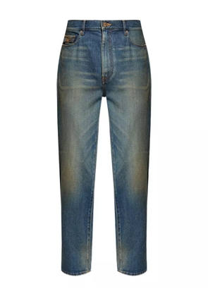 Versace logo-plaque cotton jeans - Blue