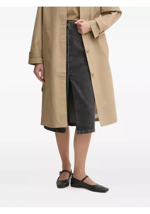 Sessùn front-button denim midi skirt - Grey