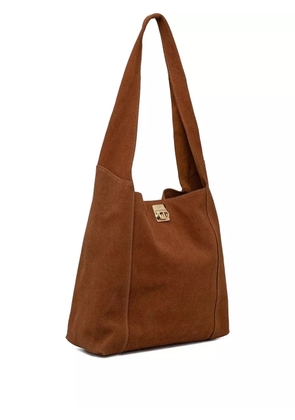 TWINSET large Ventotene suede clasp tote bag - Brown