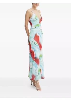 Bardot graphic-print slip maxi dress - Blue