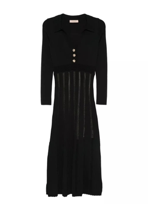 TWINSET pleated button-embellished midi dress - Black