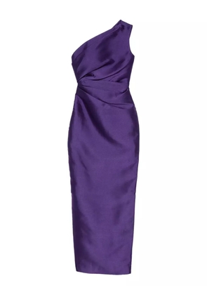 Solace London one-shoulder draped-bodice dress - Purple