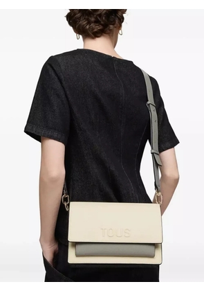 TOUS Medium Audree embossed-logo two-tone crossbody bag - Neutrals