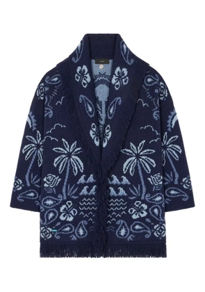 Alanui palm-tree fringed cardigan - Blue