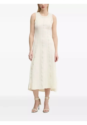 Desigual stitching sleeveless midi dress - White