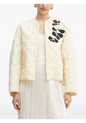 Forte Forte floral-embroidered bomber jacket - Neutrals