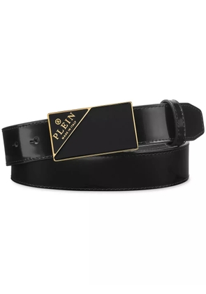 Philipp Plein logo buckle leather belt - Black