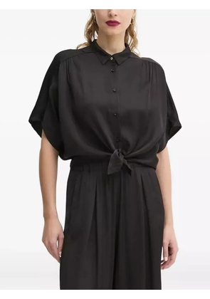 Sessùn Alfassa night tie-front short-sleeve shirt - Black