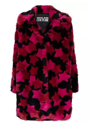 Versace Jeans Couture star-print button-up coat - Pink