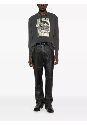 MARANT graphic-print long-sleeve T-shirt - Grey