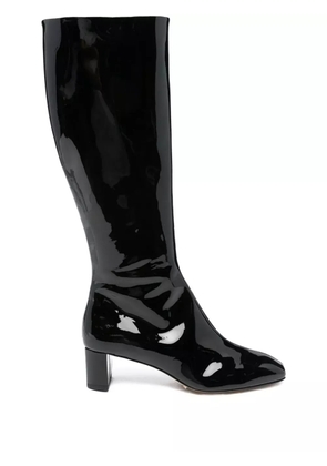 Aeyde 50mm Marty patent calf leather knee-high boots - Black