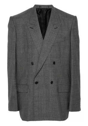 Balenciaga checked double-breasted blazer - Grey