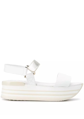 Hogan striped-platform sandals - White