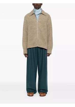 Jil Sander zip-fastening collared wool jacket - Neutrals