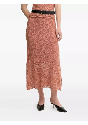 Hoss Intropia Ruth open-knit midi skirt - Orange