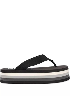 Moschino Pre-Owned striped-pattern platform flip-flops - Black