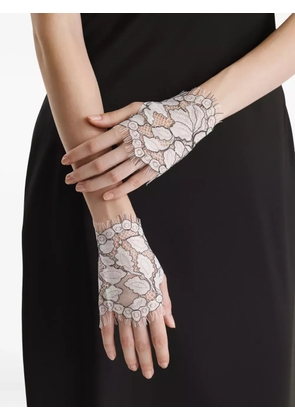 2310 STUDIO crochet-lace fingerless gloves - White