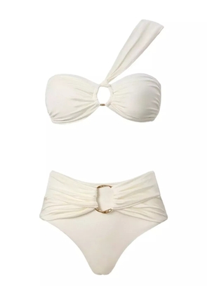 SOFIA ERHAN one-shoulder ring-detail bikini - White