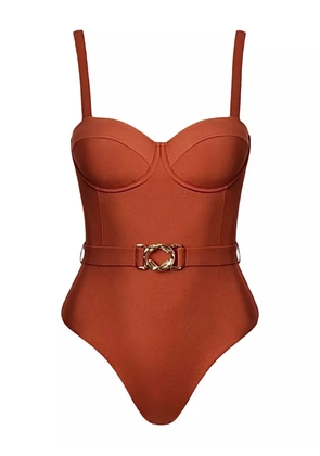SOFIA ERHAN underwire-bust belted swimsuit - Red