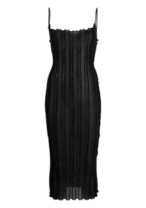 A. ROEGE HOVE Katrine ribbed midi dress - Black